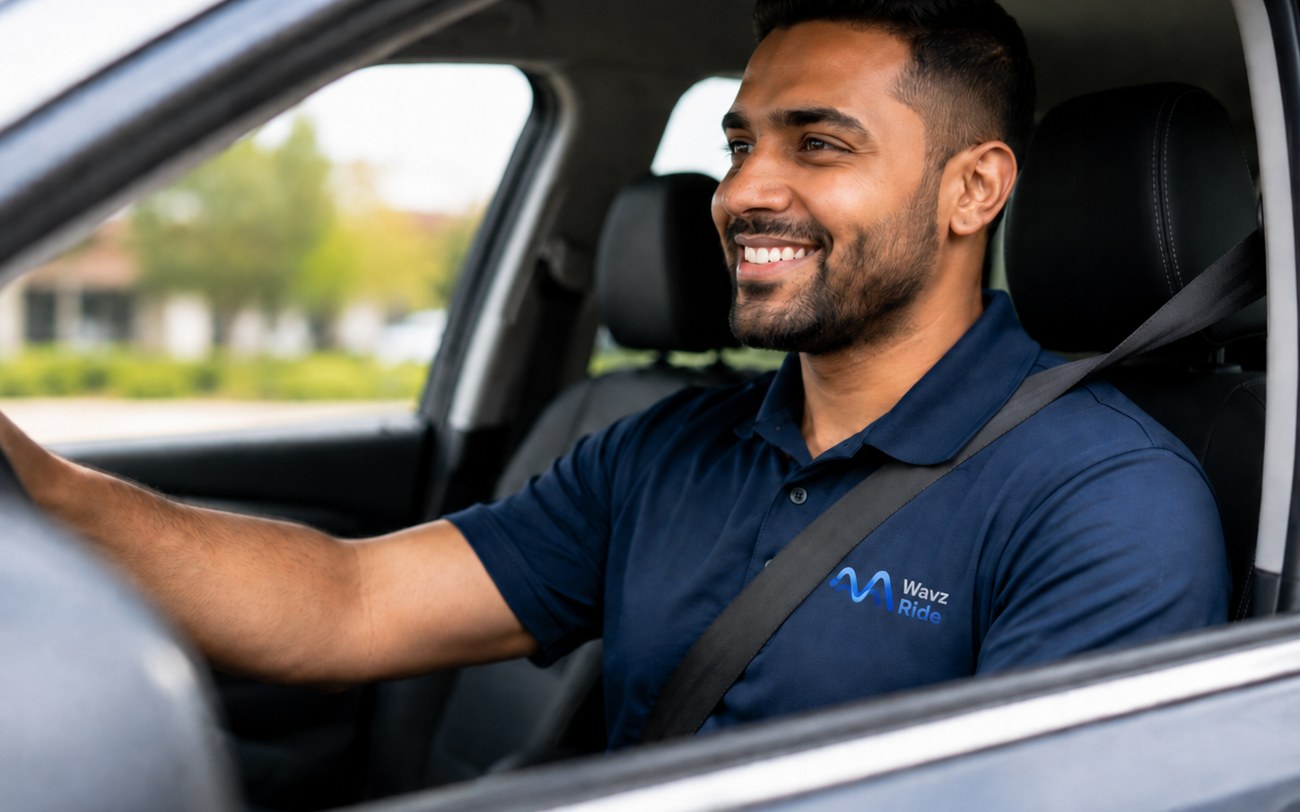 Wavz Ride approved driver operating a passenger vehicle